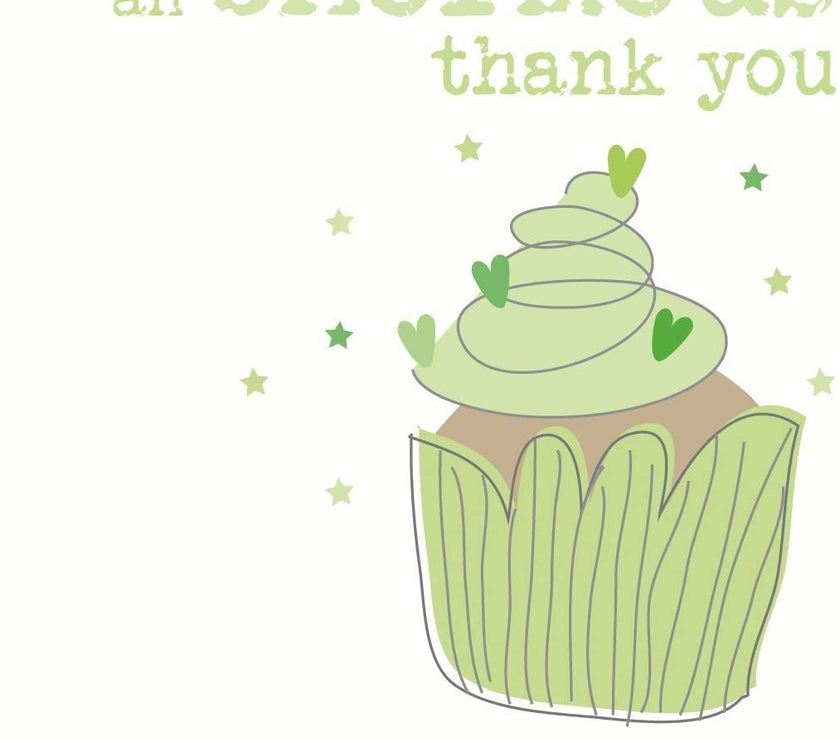 Cup Cake Thank You Card