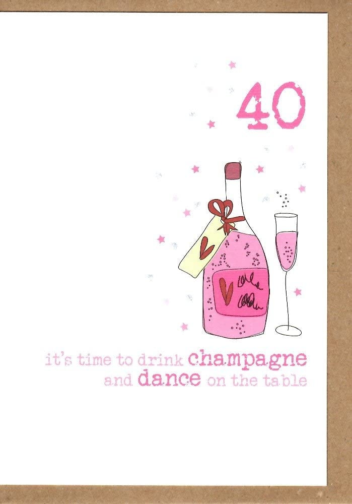 Champagne Sparkle 40th Birthday Card