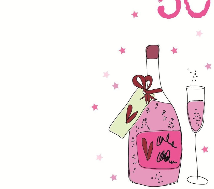 Champagne Sparkle 50th Birthday Card