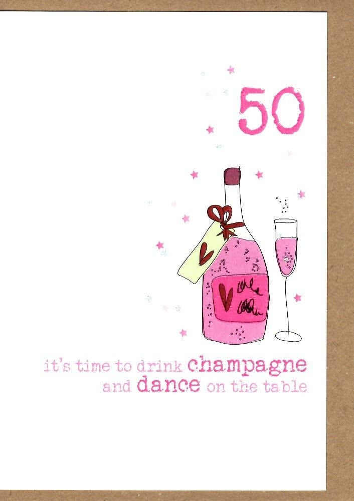 Champagne Sparkle 50th Birthday Card