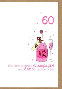 Champagne Sparkle 60th Birthday Card