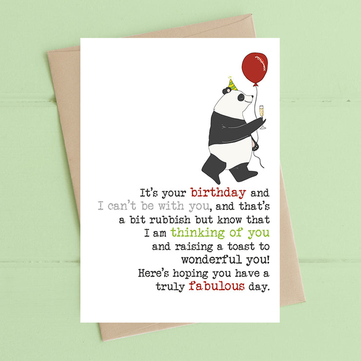 Panda Can't be With You Birthday Card