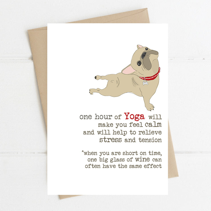 French Bulldog Yoga Birthday Card