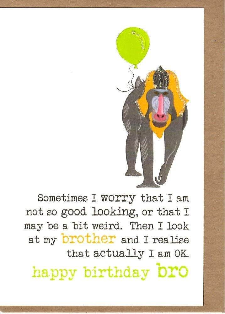 Baboon Brother Birthday Card - House of Cards
