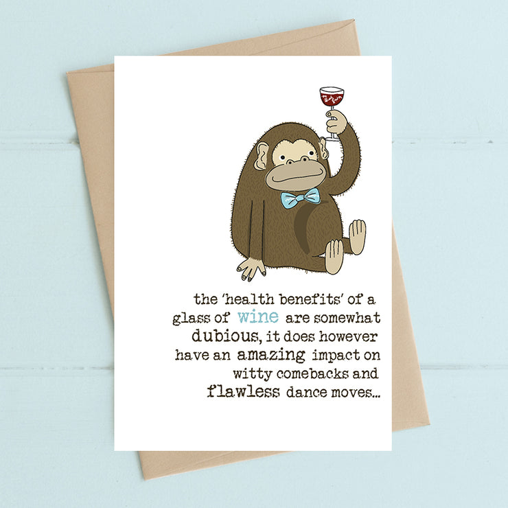 Wine Health Benefits Birthday Card