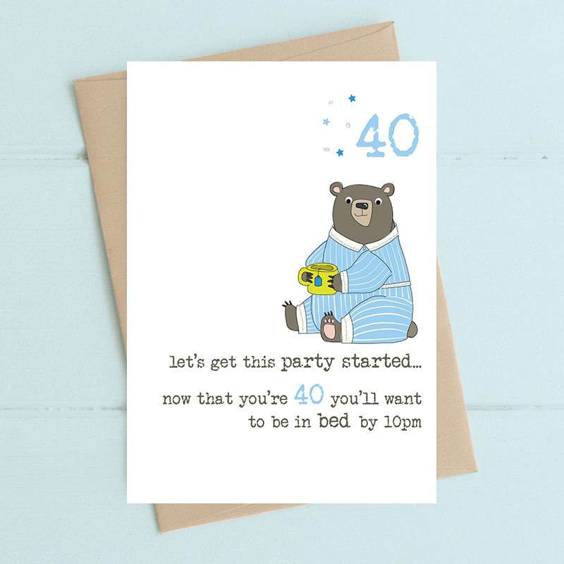 40th Bed By 10 Birthday Card - House of Cards