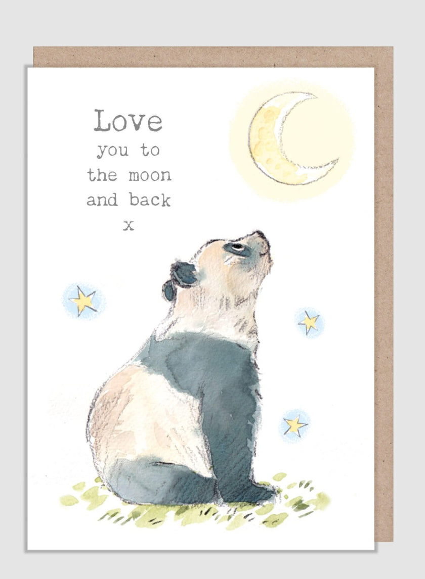 Moon and Back Valentines Card