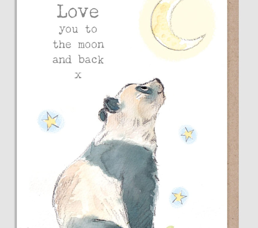 Moon and Back Valentines Card