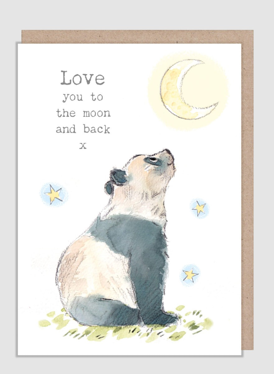 Moon and Back Valentines Card