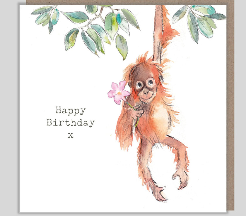 Orangutan Birthday Card
