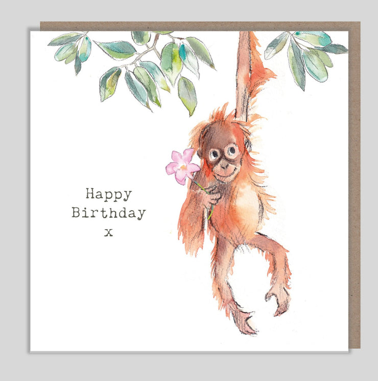 Orangutan Birthday Card