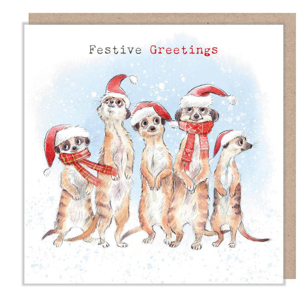 Festive Meerkats Christmas Card - House of Cards