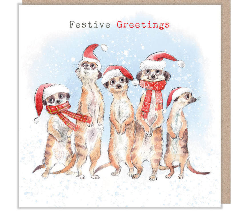 Festive Meerkats Christmas Card