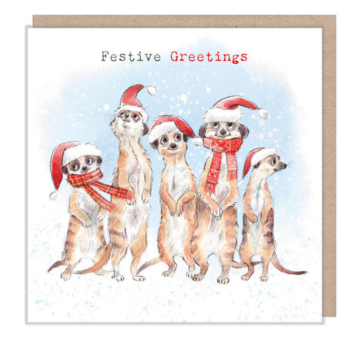 Festive Meerkats Christmas Card