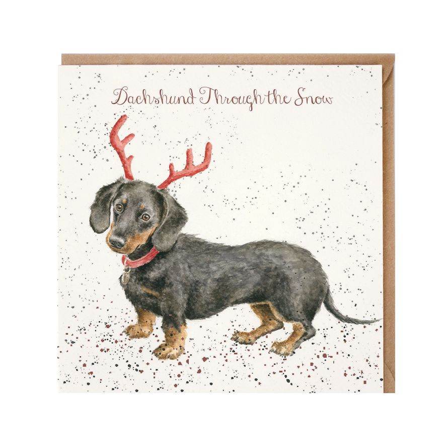 Dachshund Christmas Card - House of Cards