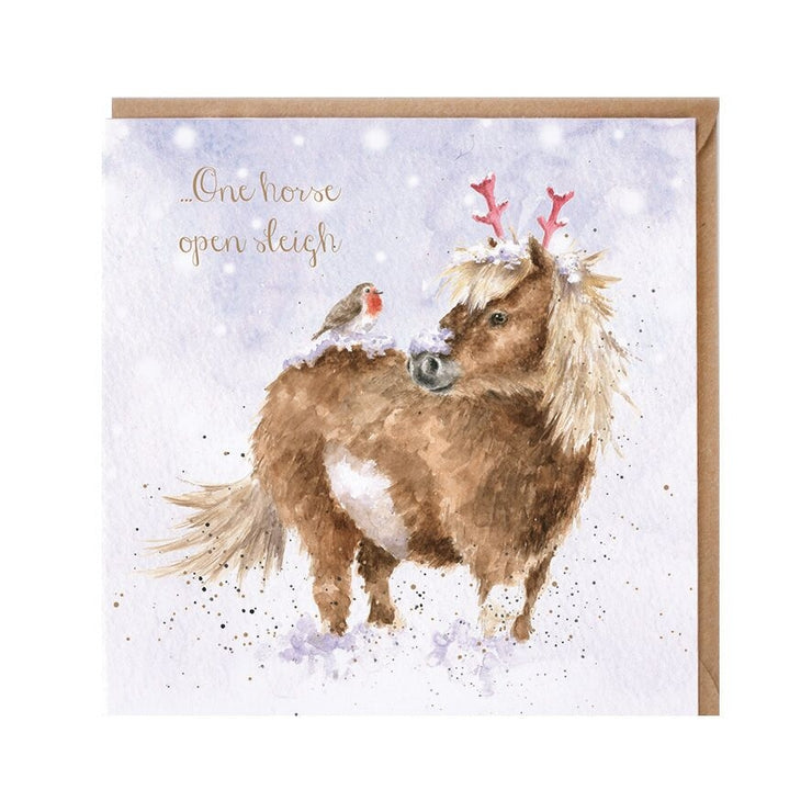 One Horse Open Sleigh Card