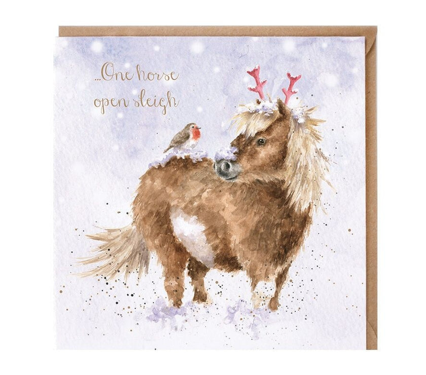 One Horse Open Sleigh Card
