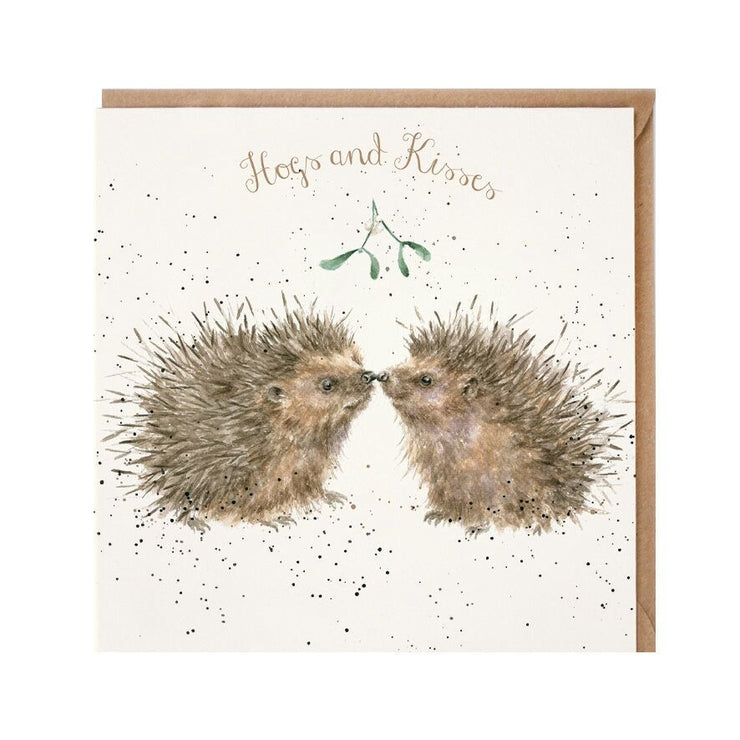 Hogs and Kisses Christmas Card