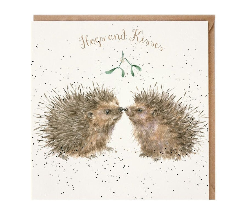 Hogs and Kisses Christmas Card