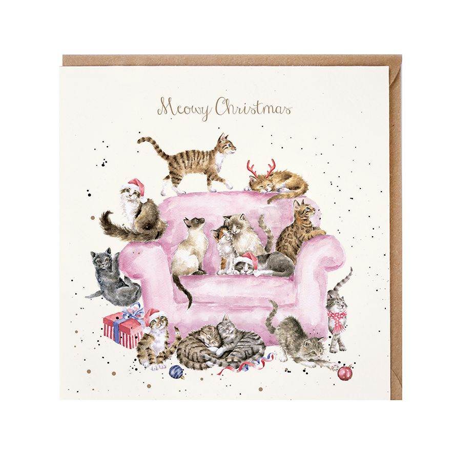 Meowy Christmas Card - House of Cards