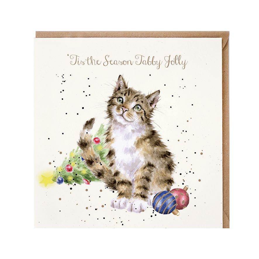 Tabby Jolly Christmas Card - House of Cards