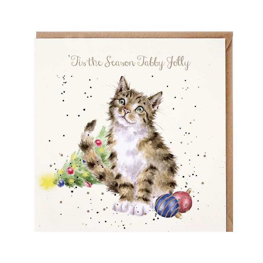 Tabby Jolly Christmas Card