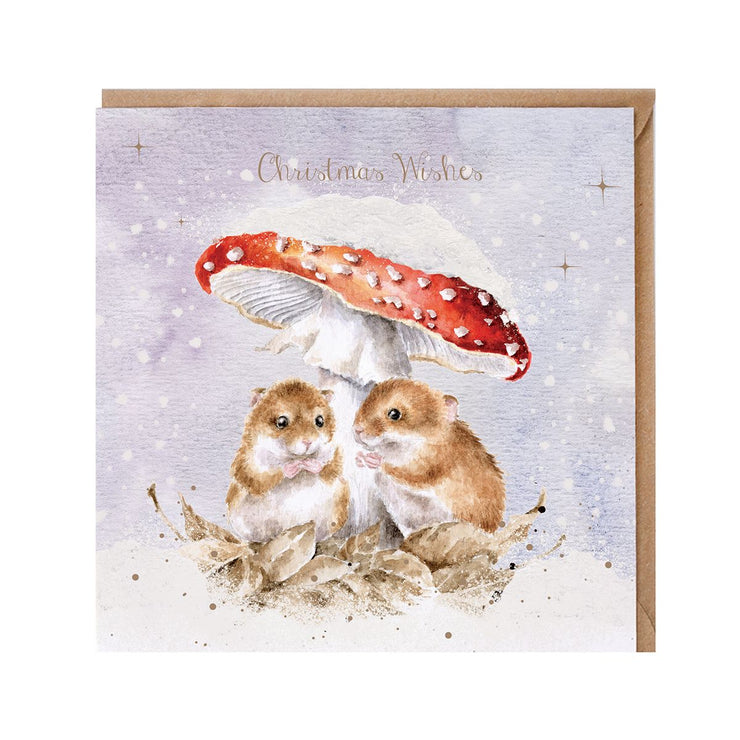 Mushroom Mice Christmas Card