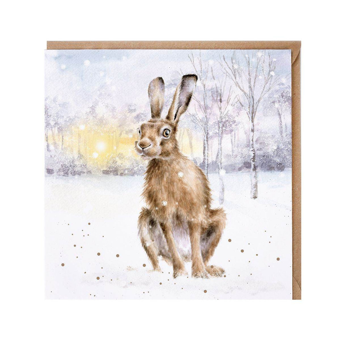 Golden Hour Hare Christmas Card - House of Cards