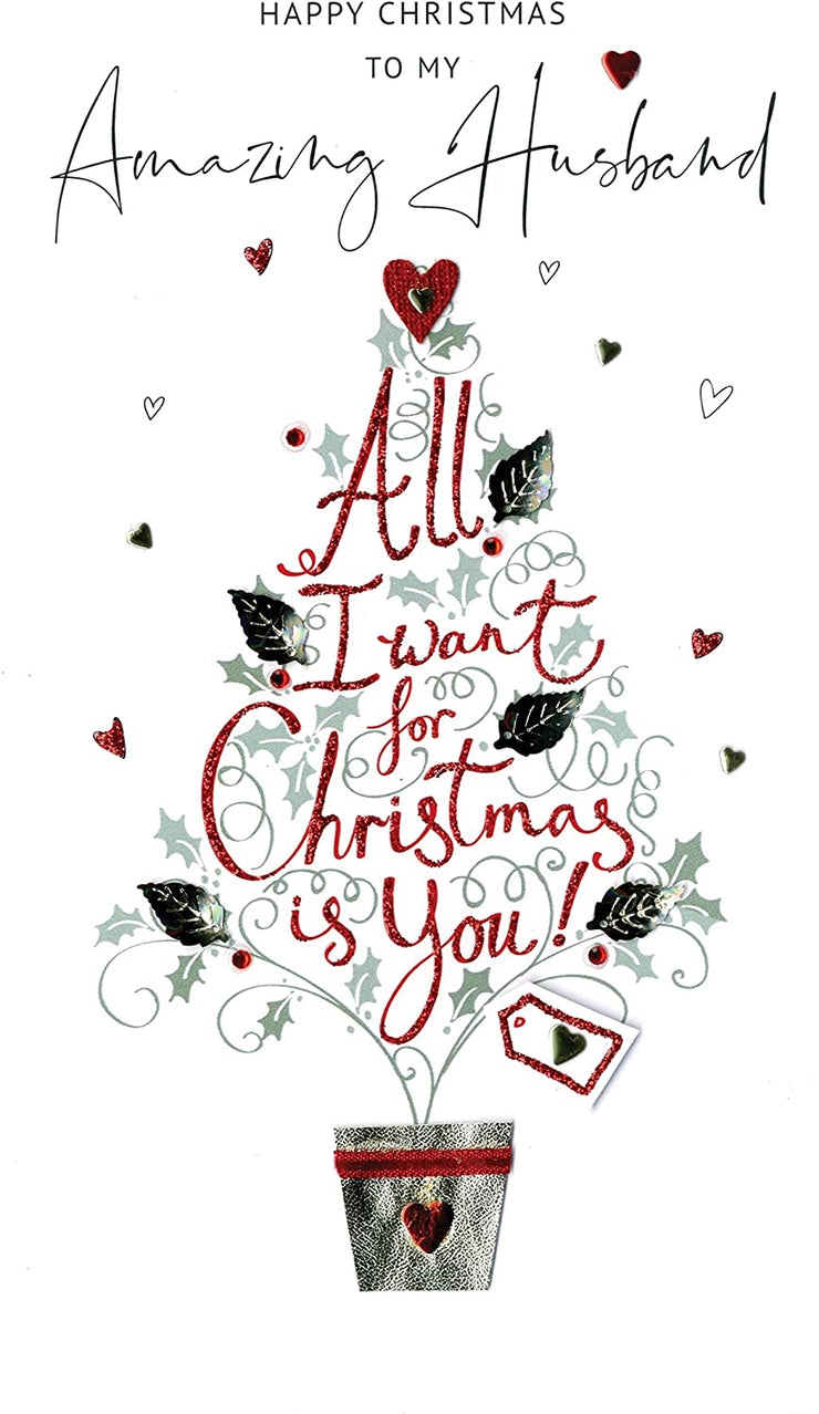 Husband All I Want for Christmas Card