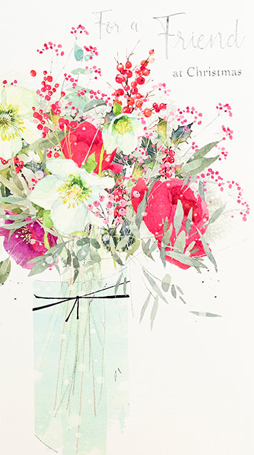 Friend Flower Vase Christmas Card