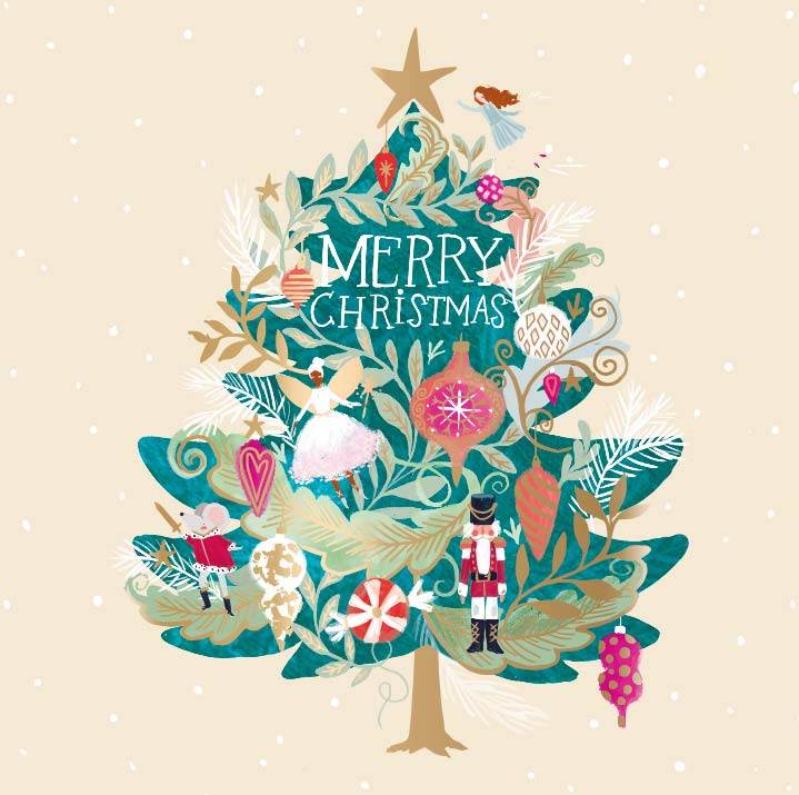 Nutcracker Tree 8 Christmas Card Wallet - House of Cards