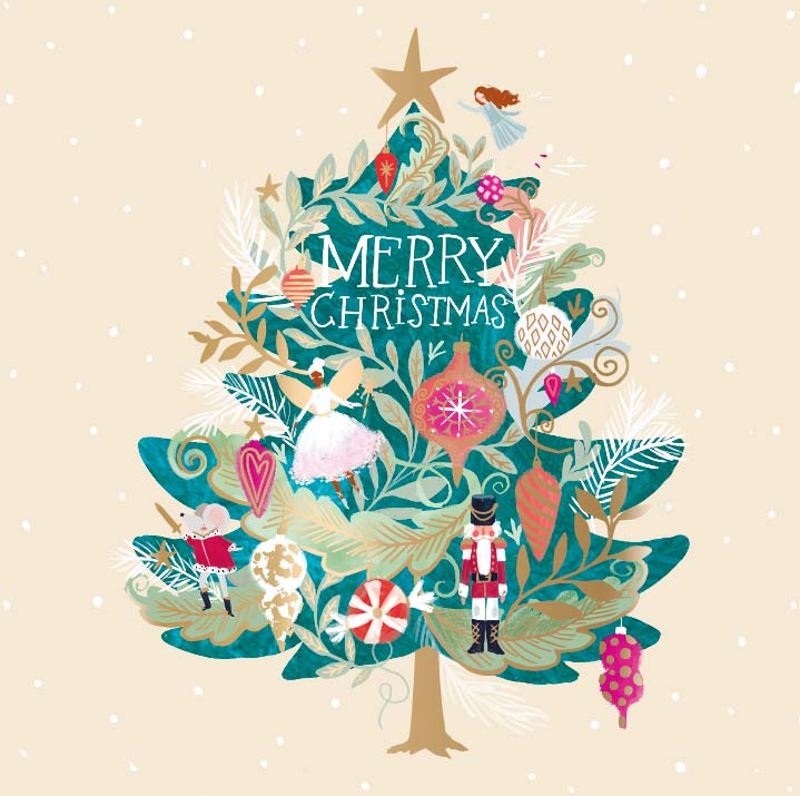 Nutcracker Tree 8 Christmas Card Wallet