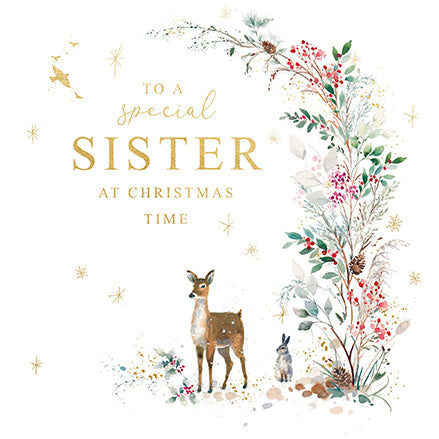 Sister Deer Christmas Card