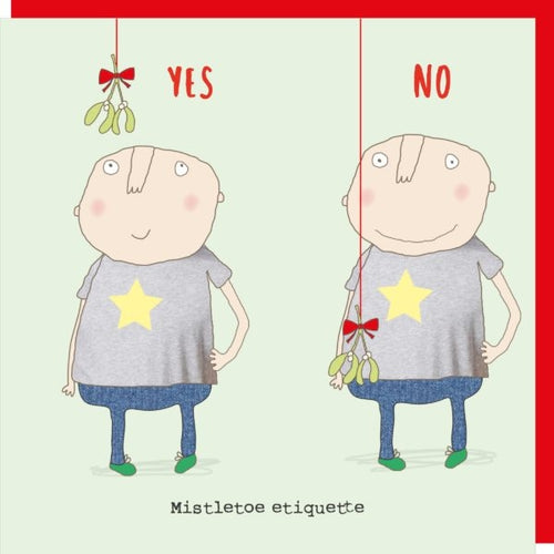 Mistletoe etiquette Christmas Card