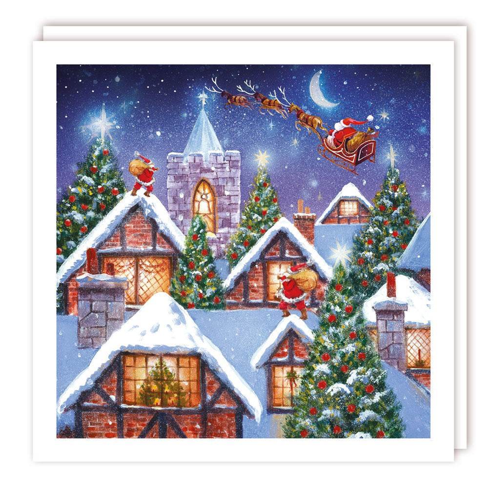 5 Rooftop Santa Charity Christmas Cards - House of Cards