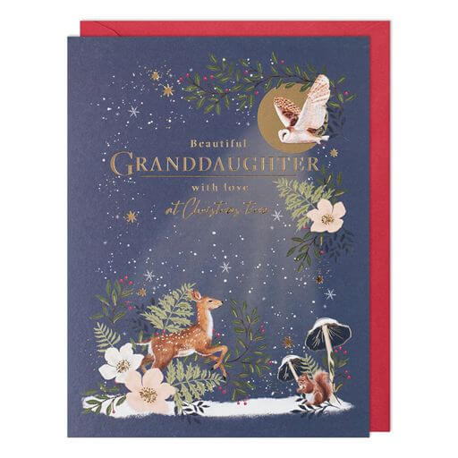 Granddaughter Deer Christmas Card
