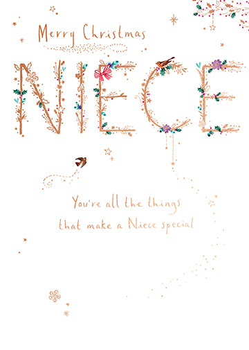 Niece Floral Christmas Card