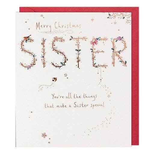 Sister Floral Christmas Card - House of Cards