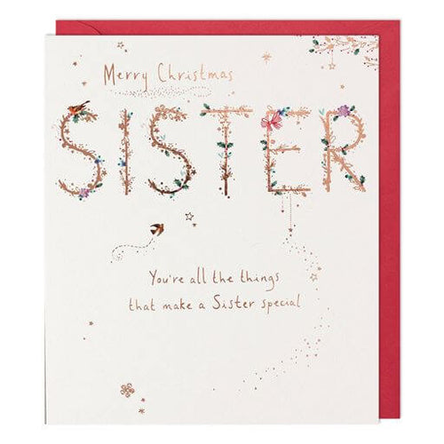 Sister Floral Christmas Card