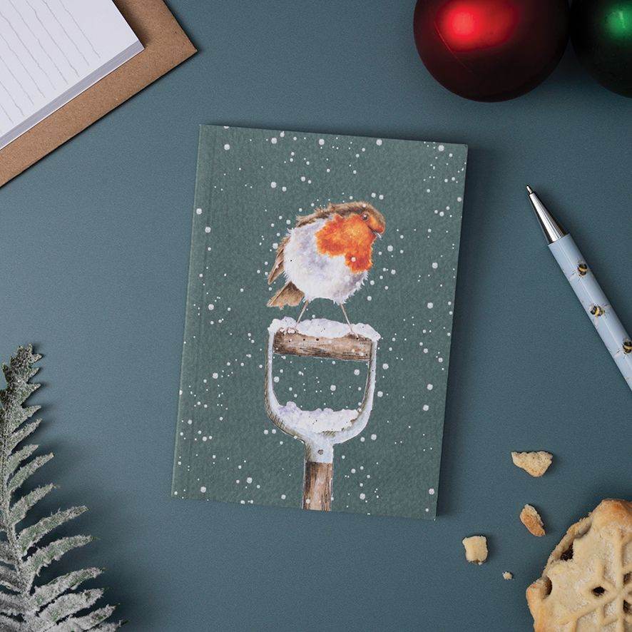 A6 Red Robin Festive Notebook - House of Cards