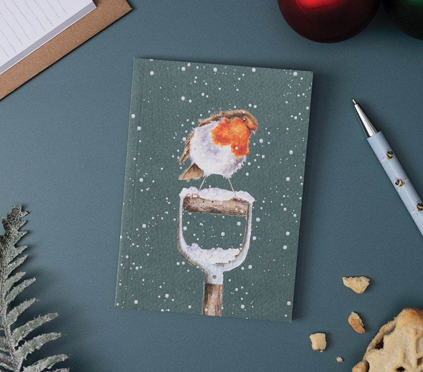 A6 Red Robin Festive Notebook - House of Cards