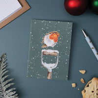 A6 Red Robin Festive Notebook - House of Cards