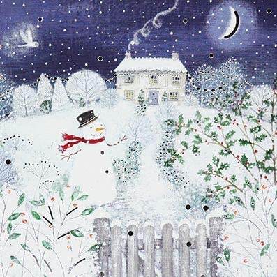 6 Snowman Winter Cottage Charity Christmas Cards - House of Cards