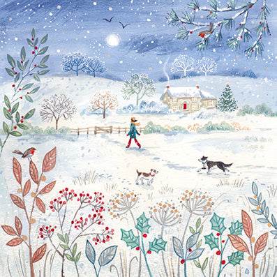 6 Dog Walking Christmas Cards - House of Cards
