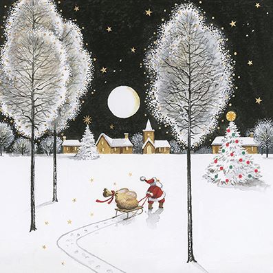 Santa's Sleigh CP Christmas Cards