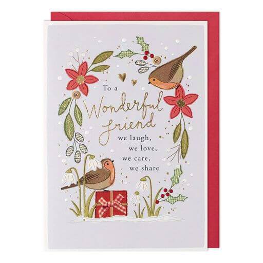 Friend Robins Christmas Card - House of Cards