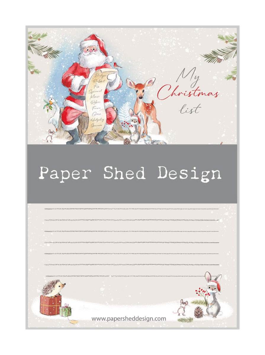 Santa's List Letterhead Printer Paper - 100 Sheets, 8.5x11", 28 Lb Premium Stock, Laser & Inkjet Compatible