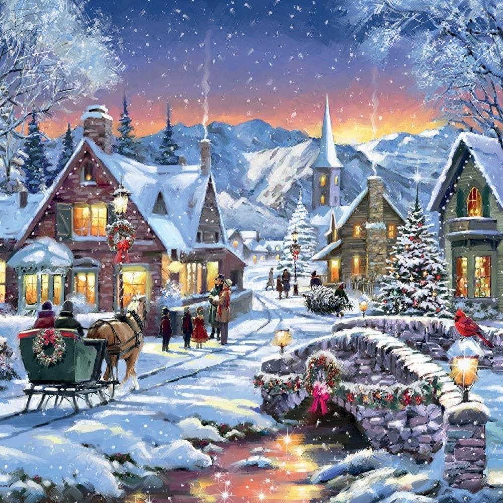 5 Snowy Village Charity Christmas Cards - House of Cards