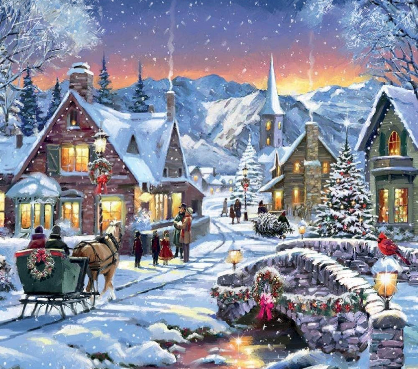 5 Snowy Village Charity Christmas Cards - House of Cards