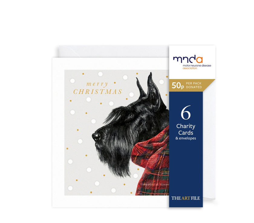 Pack of 6 Scottie Dog Charity Christmas Cards